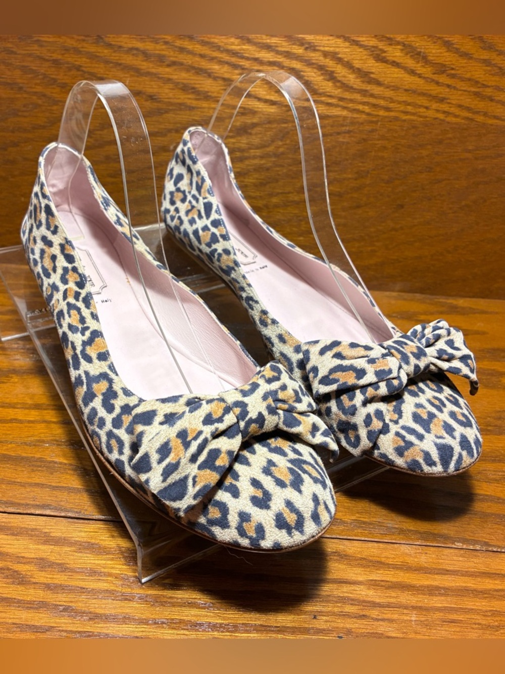 Rue du Jour Paris ITALY MADE Leopard Print Suede Bow Ballet Flat EU42 US 11-11.5